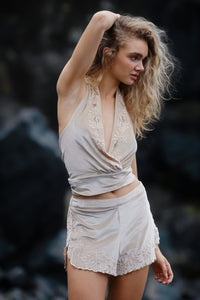 Hendrix Halter Top - Cream