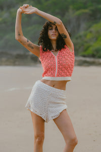 Havana Crochet Top - Coral