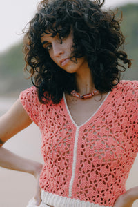 Havana Crochet Top - Coral