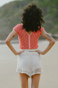 Havana Crochet Top - Coral