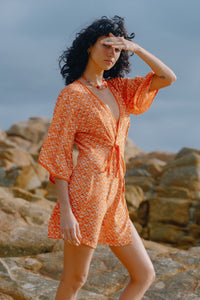 Solara Wrap Dress - Coral