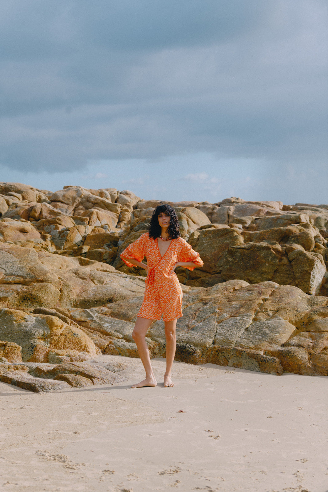 Solara Wrap Dress - Coral