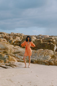 Solara Wrap Dress - Coral
