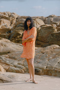 Solara Wrap Dress - Coral