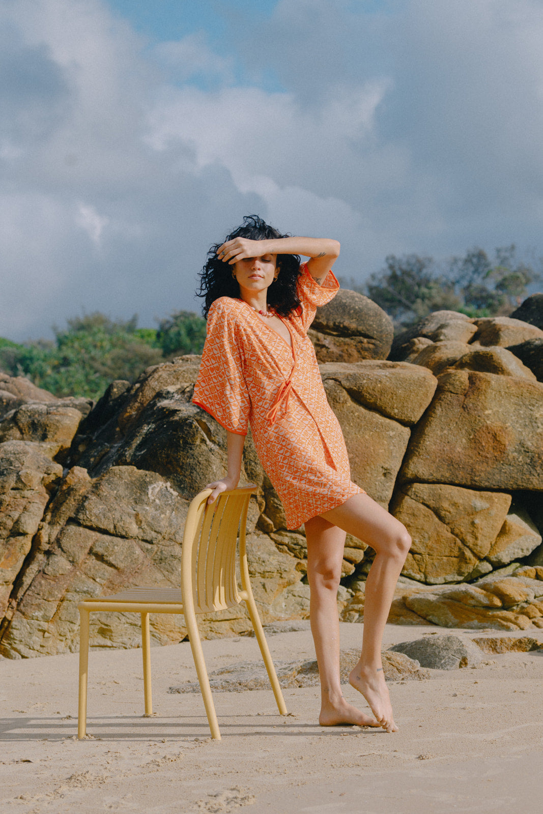 Solara Wrap Dress - Coral