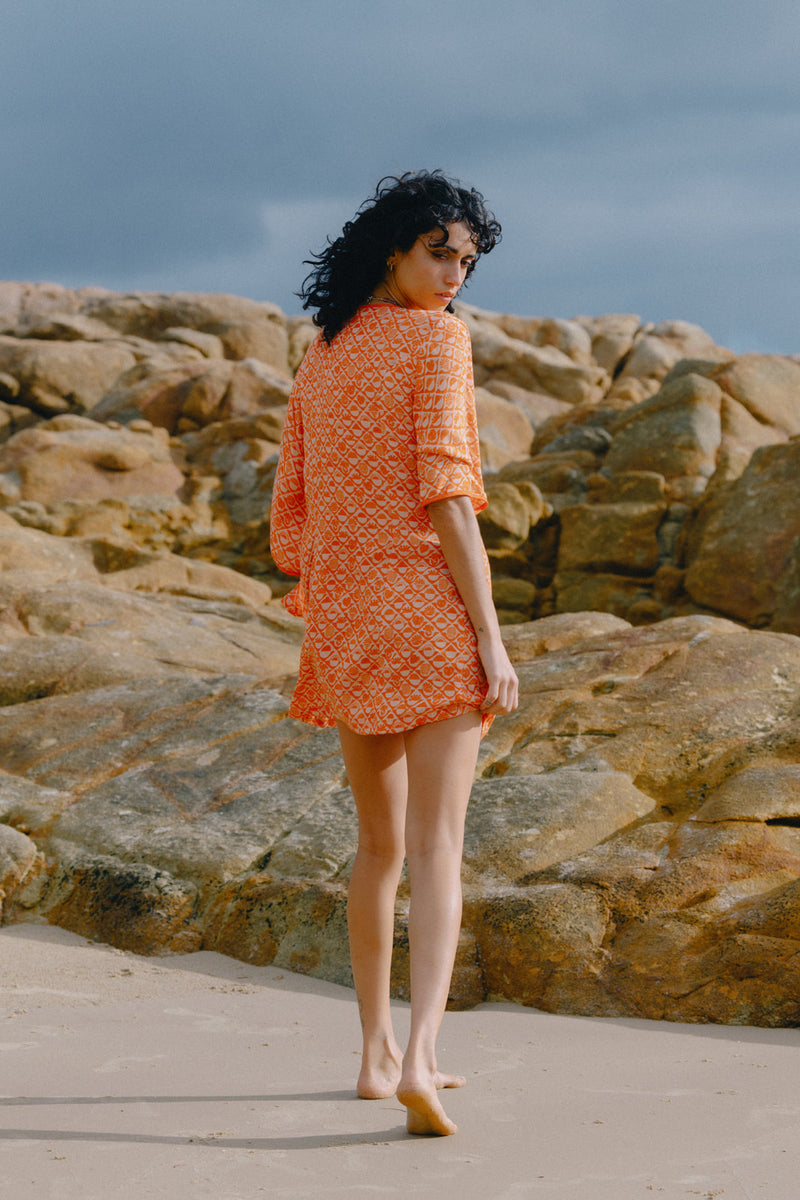 Solara Wrap Dress - Coral