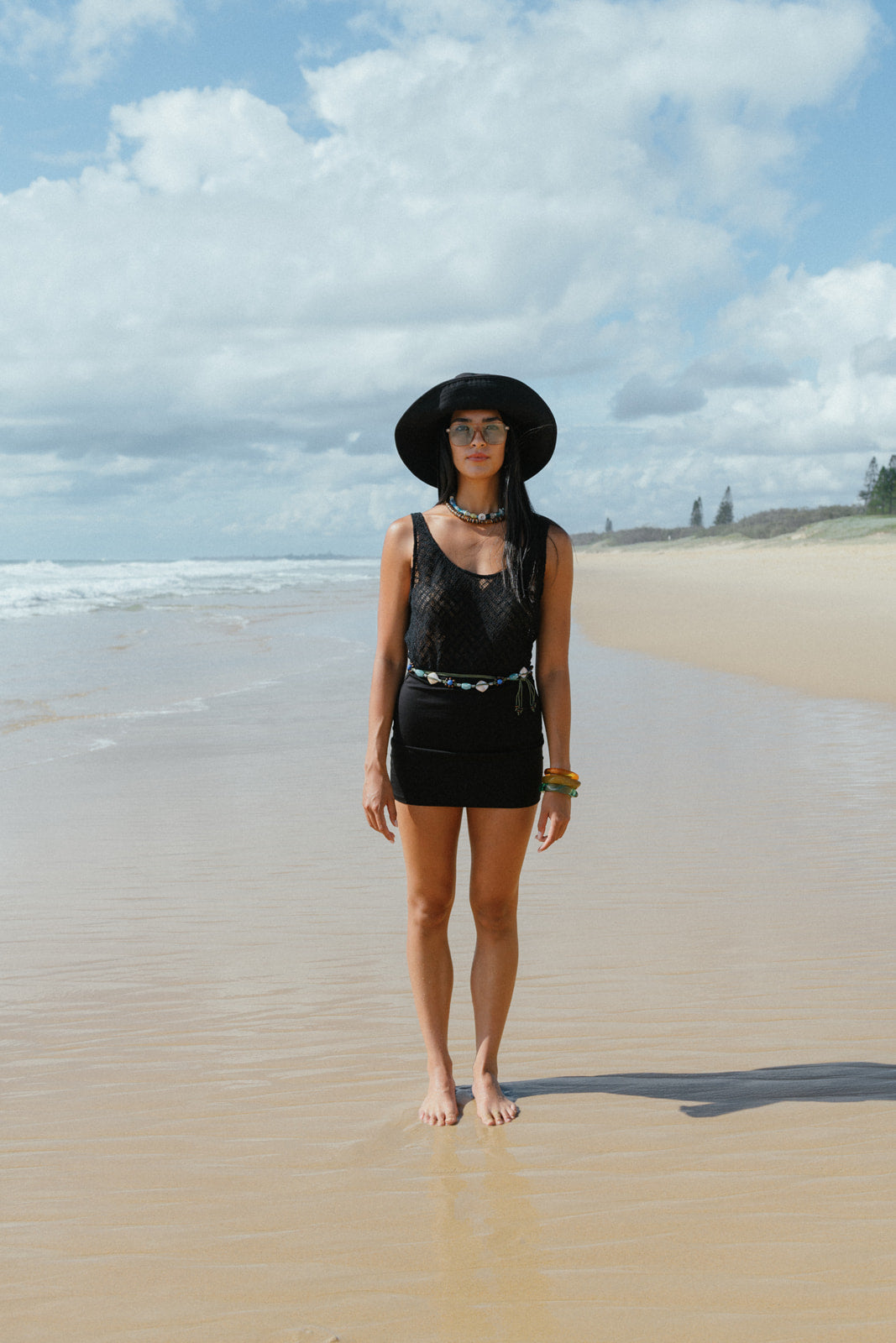 Black Mesh Mini Dress