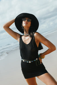 Black Mesh Mini Dress