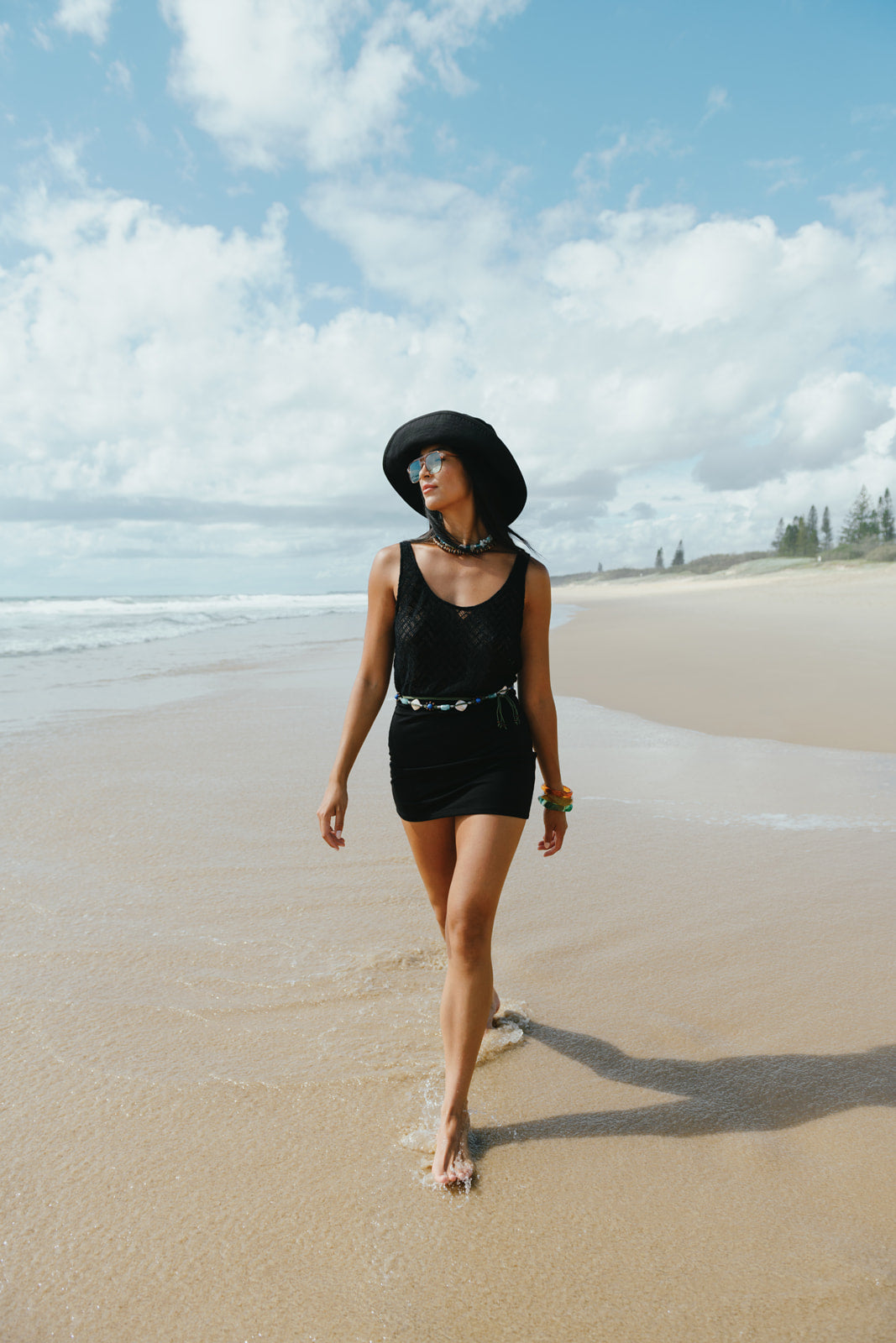 Black Mesh Mini Dress