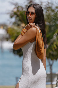 White Mesh Midi Dress