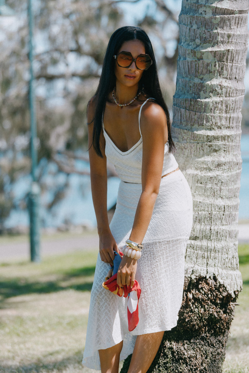 Mesh Waterfall Skirt