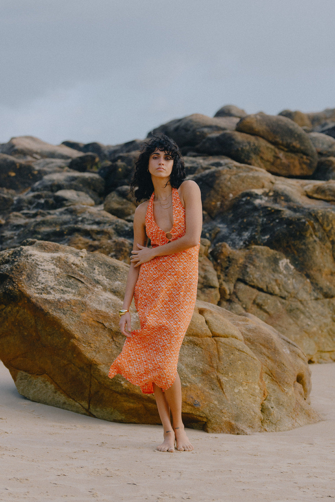 Veda Midi Dress - Coral