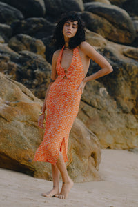 Veda Midi Dress - Coral