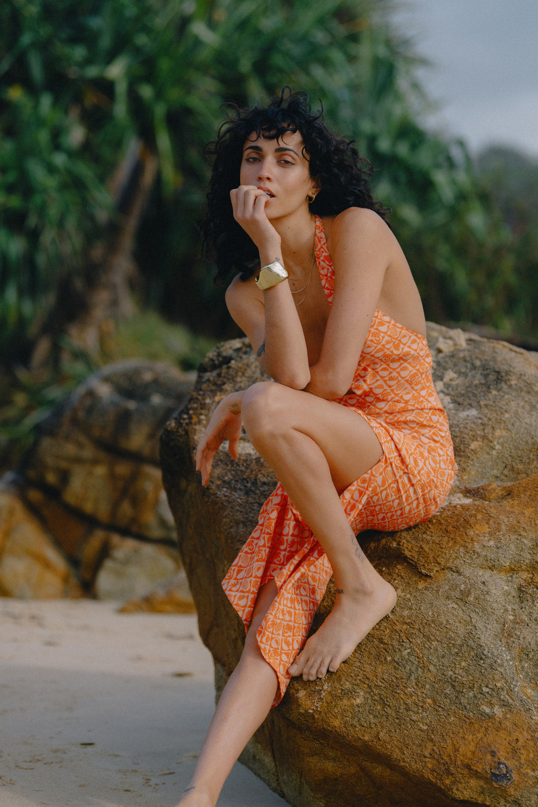 Veda Midi Dress - Coral