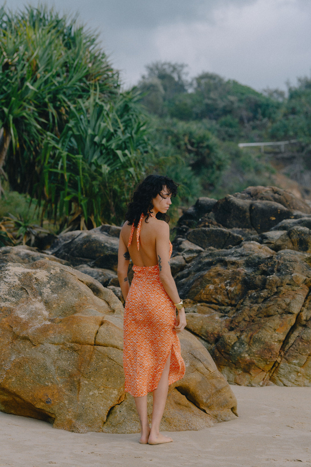 Veda Midi Dress - Coral