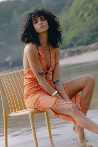 Veda Midi Dress - Coral