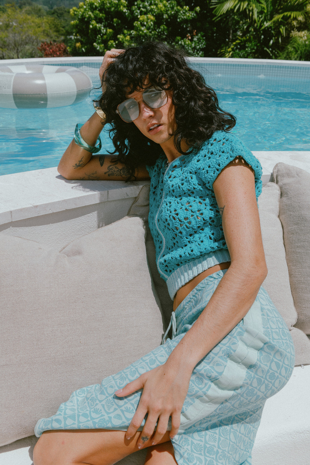 Havana Crochet Top - Blue