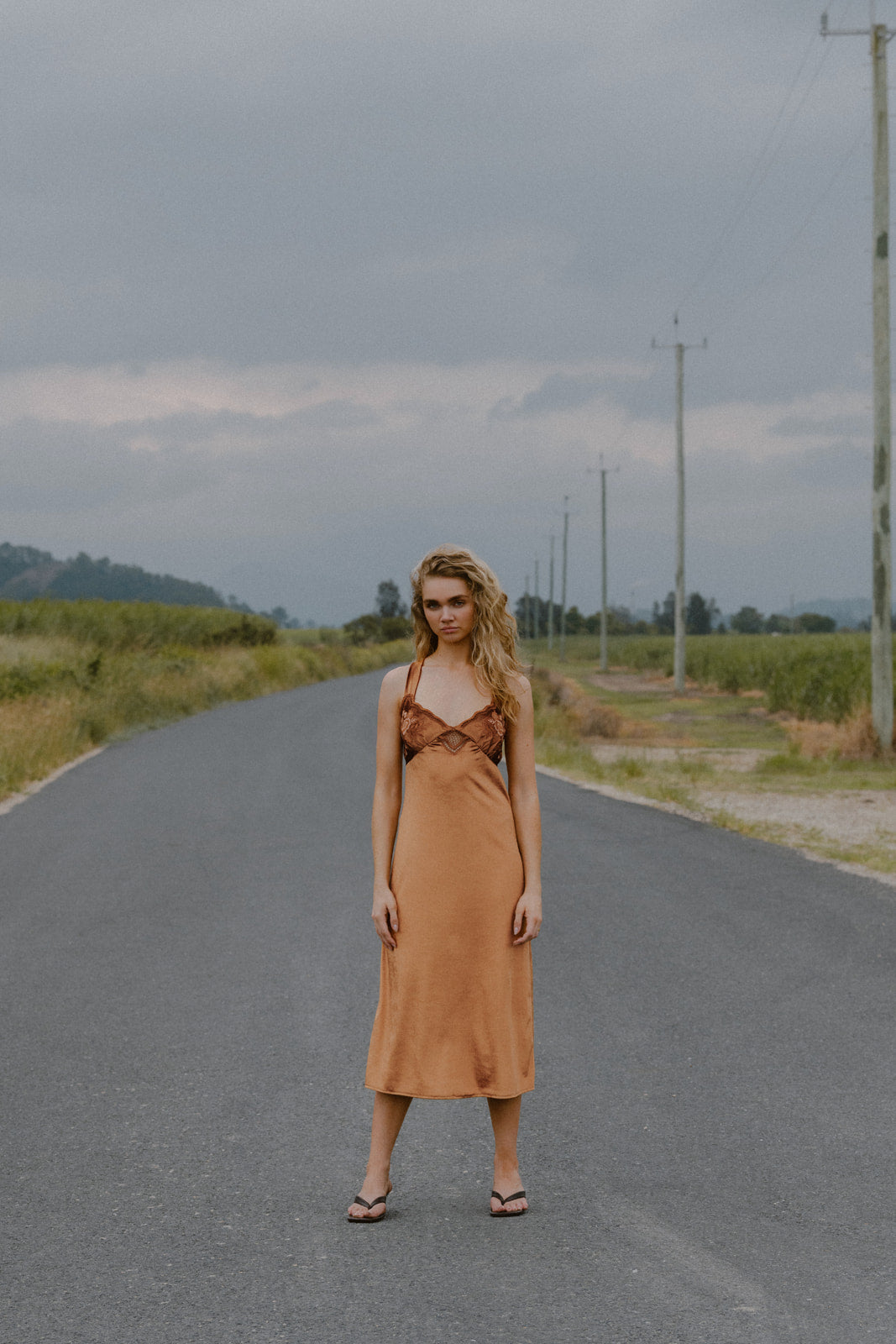 Stevie Midi Dress - Bronze