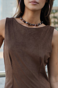 Faux Suede Shift Dress