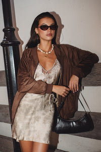 Faux Suede Bomber Jacket