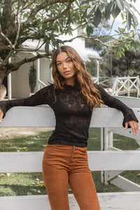 Lace Layering Top - Black
