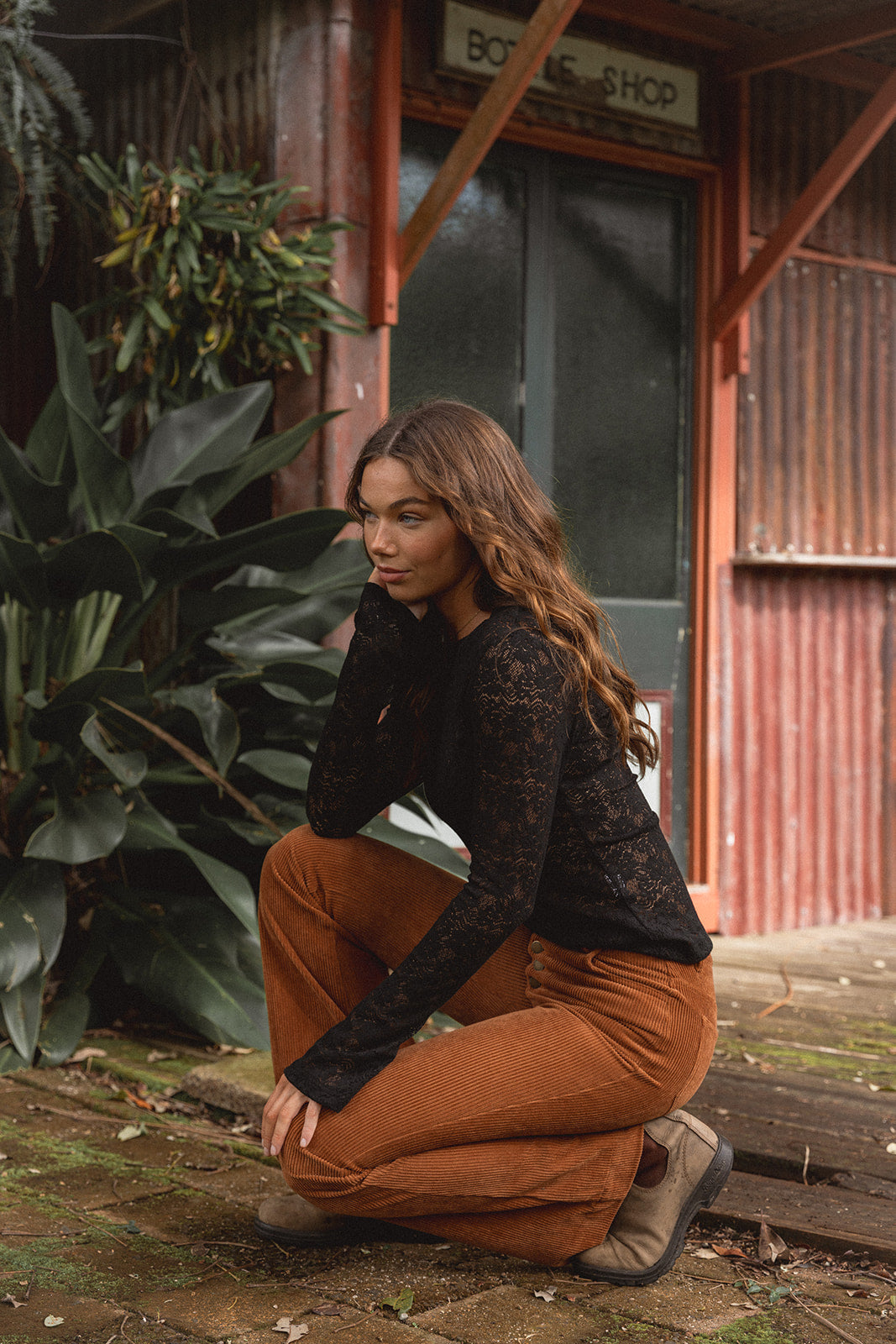 Lace Layering Top - Black