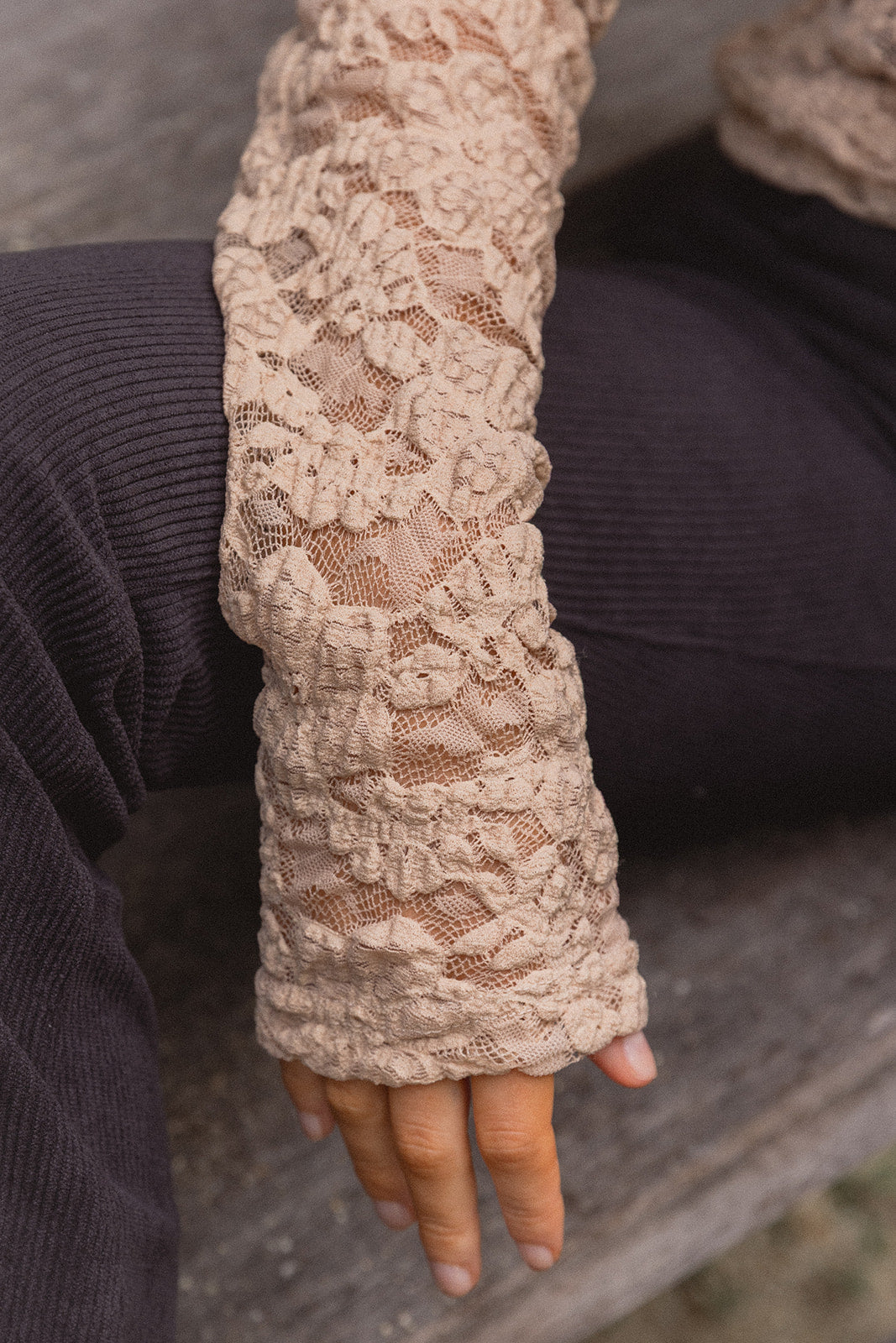 Lace Layering Top - Champagne
