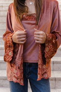 Hendrix Kimono Jacket - Terracotta