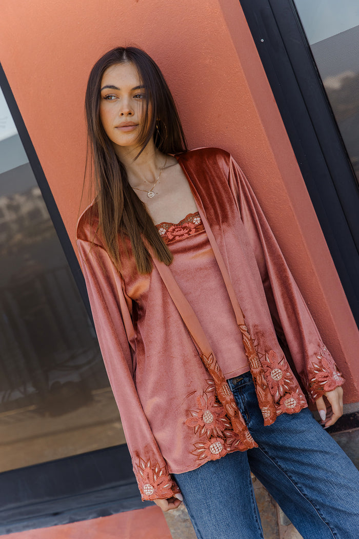 Hendrix Kimono Jacket - Terracotta
