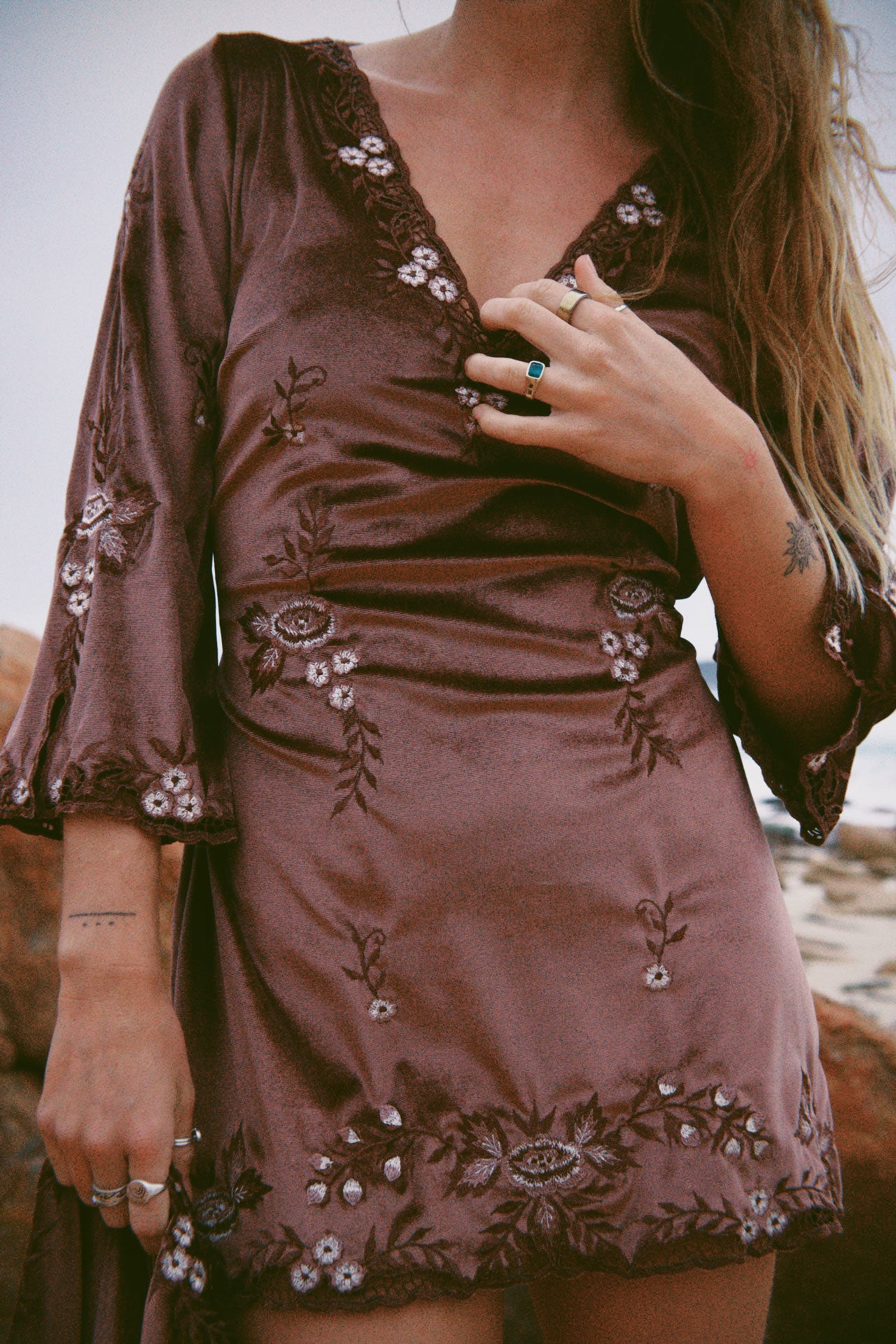 GREED - Greed International Velour Bonding Tunic Hendrix Tunic - Brown – Marlo the label
